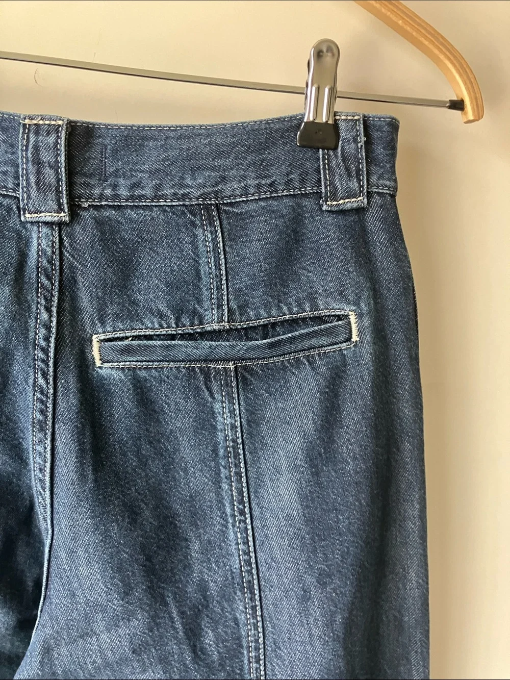 MADEWELL The Perfect Vintage Wide-Leg Trouser Jean Dark Blue Pleats Size 26 NWT